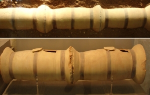 Pottery aqueduct pipes with inspection holes, end 6th century BC